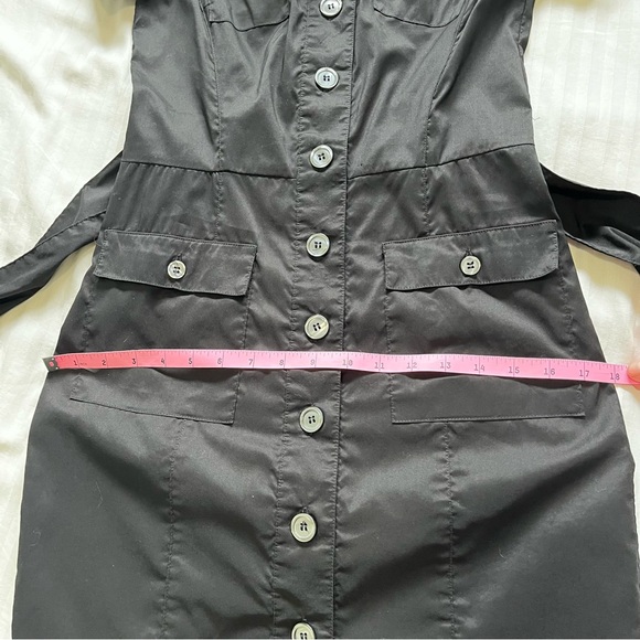 Diane Von Furstenberg Vastago Button Down Cargo Shirt Dress Black Size 2 - Picture 11 of 16